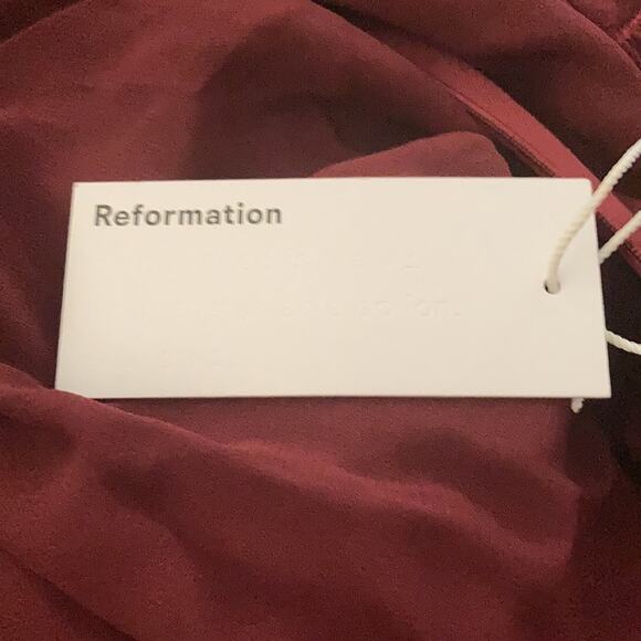 Reformation Plum Claret Stevi Slit-Leg Midi Dress - Size 2 - Picture 11 of 14